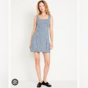 Old Navy square neck gingham mini dress